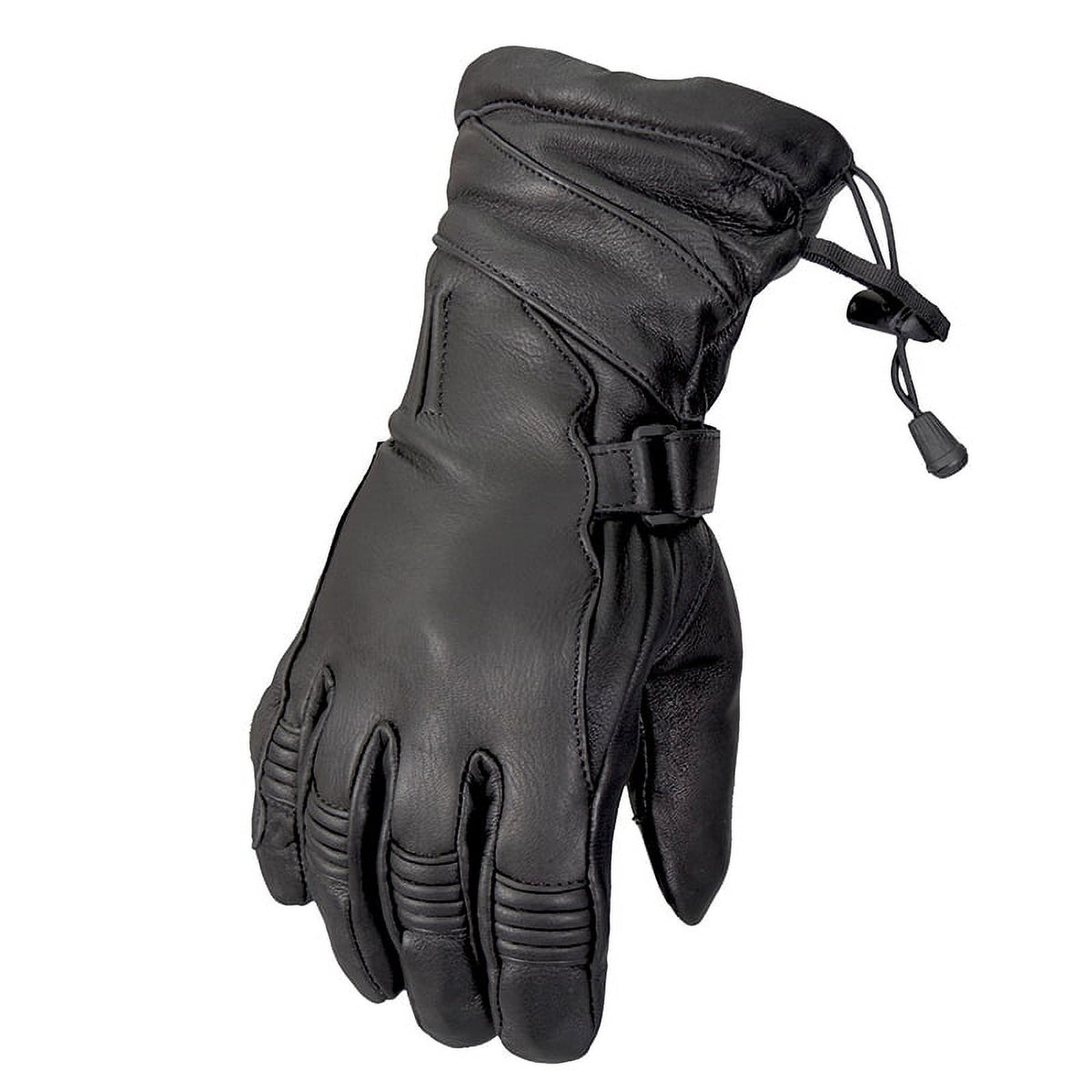 Black Deerskin Leather Gauntlet Gloves C5245