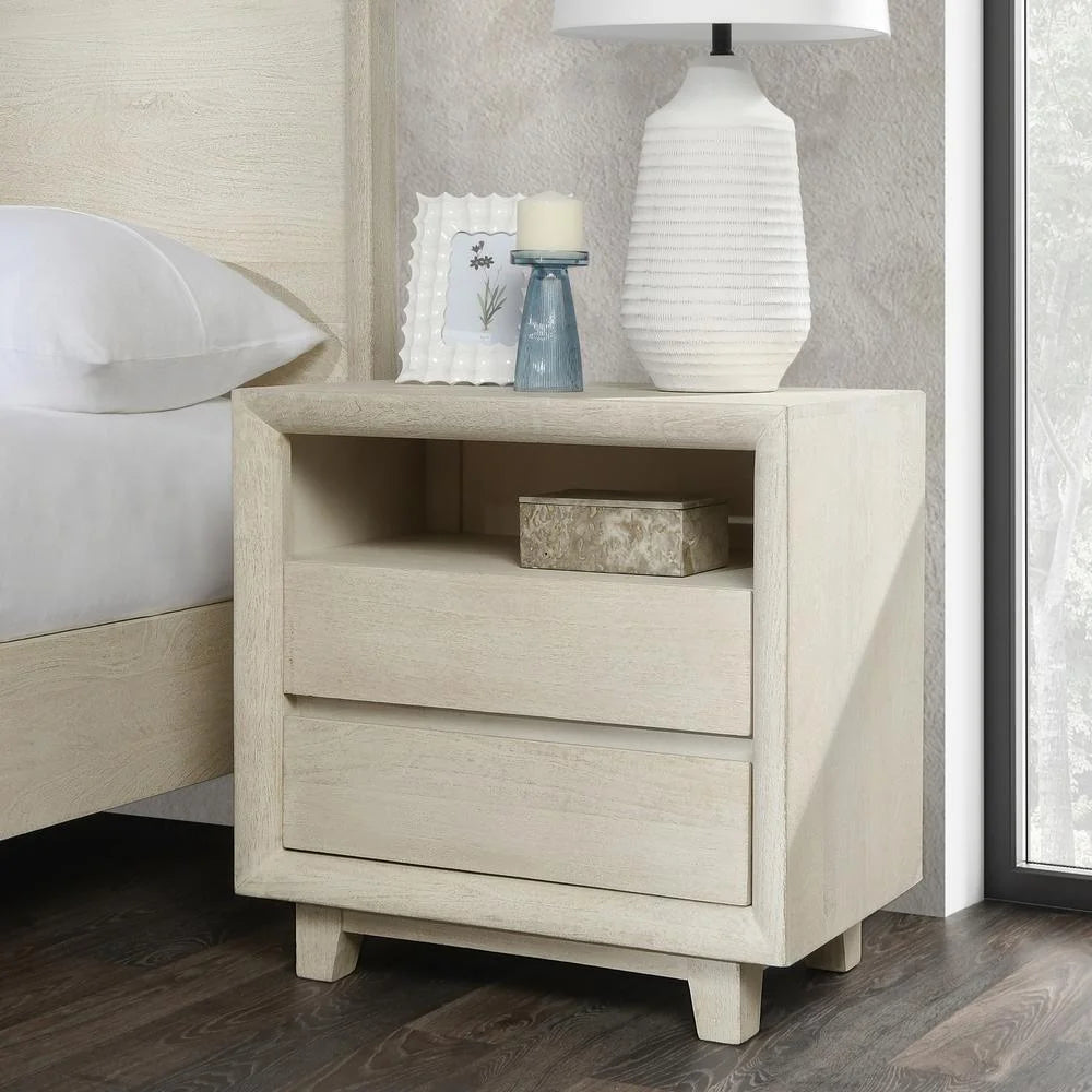 Two-Drawer Mango Wood Nightstand K7982