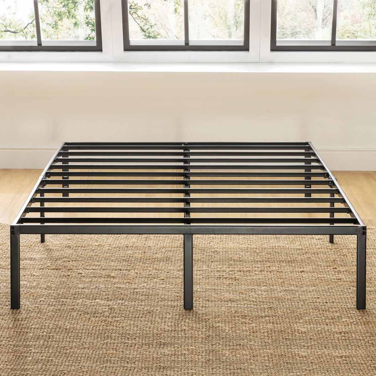 14" Black Metal Platform Bed Frame W444518