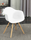 White Modern Dining Arm Chair Set of 2 P678