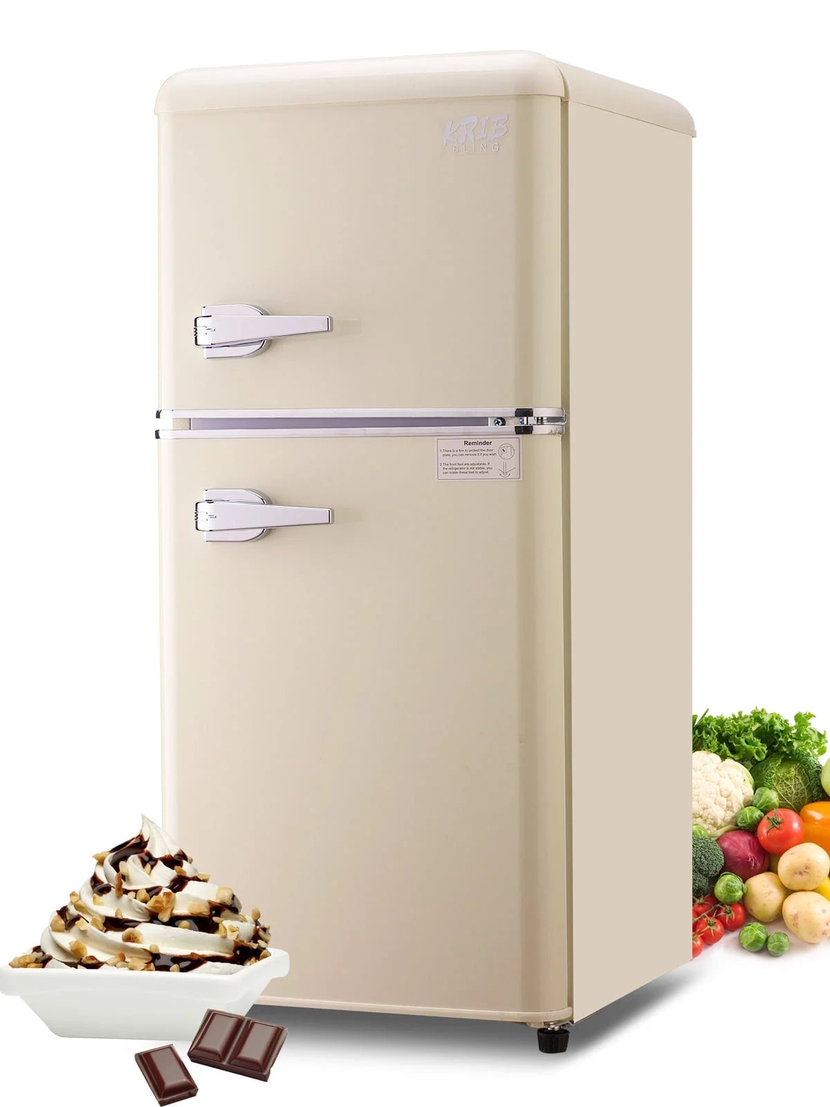 3.5 Cu.ft Black Mini Fridge with Freezer Q132