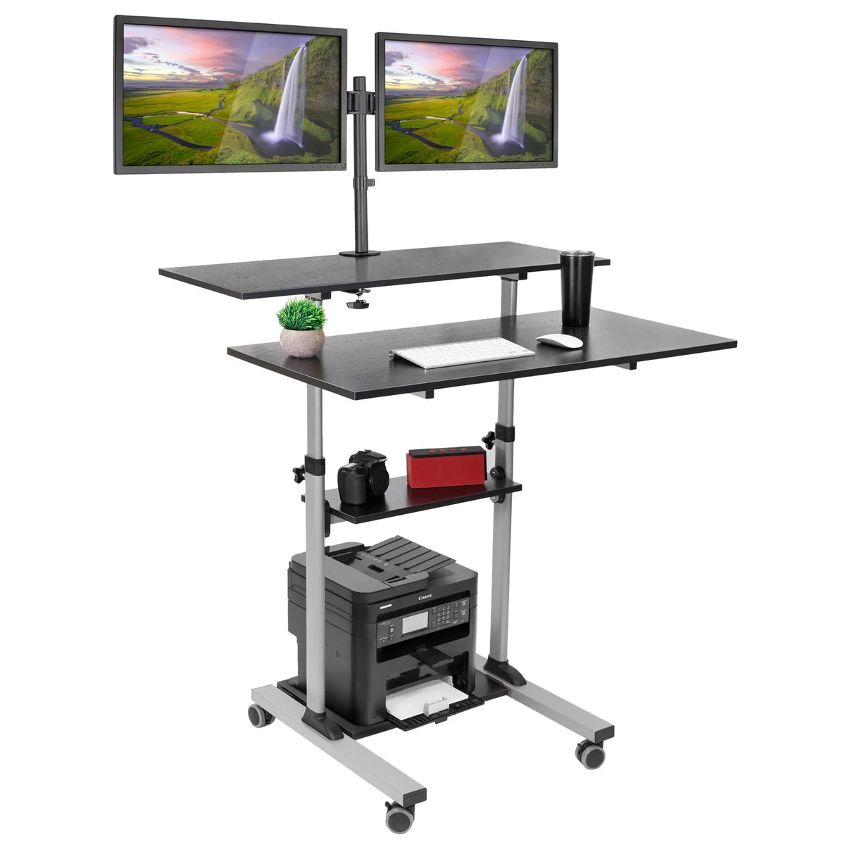Height Adjustable Standing Desk with Dual Monitor Mount R162