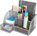 Metal 6 Compartment Desk Organizer with Drawer, Pack of 2 D738579