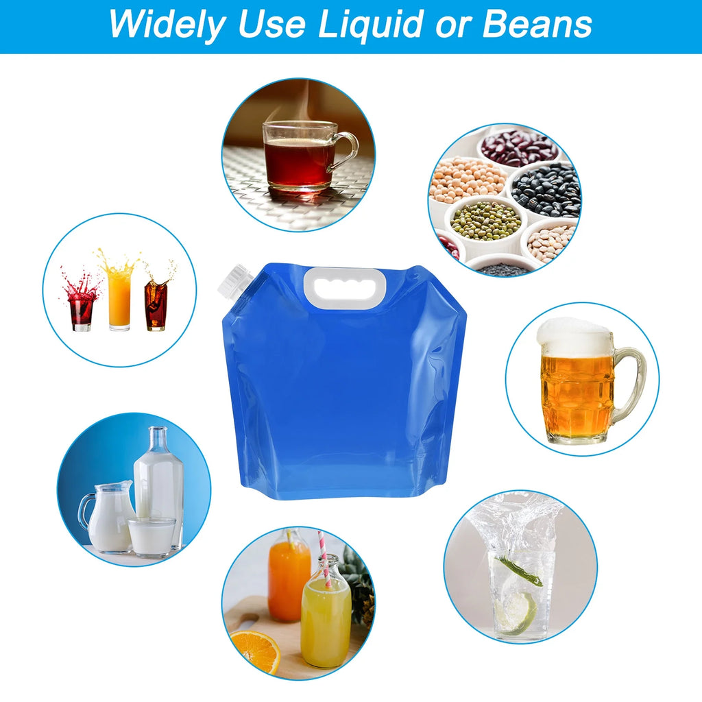6 Pack Blue & Light Blue Collapsible Water Container Jug W624