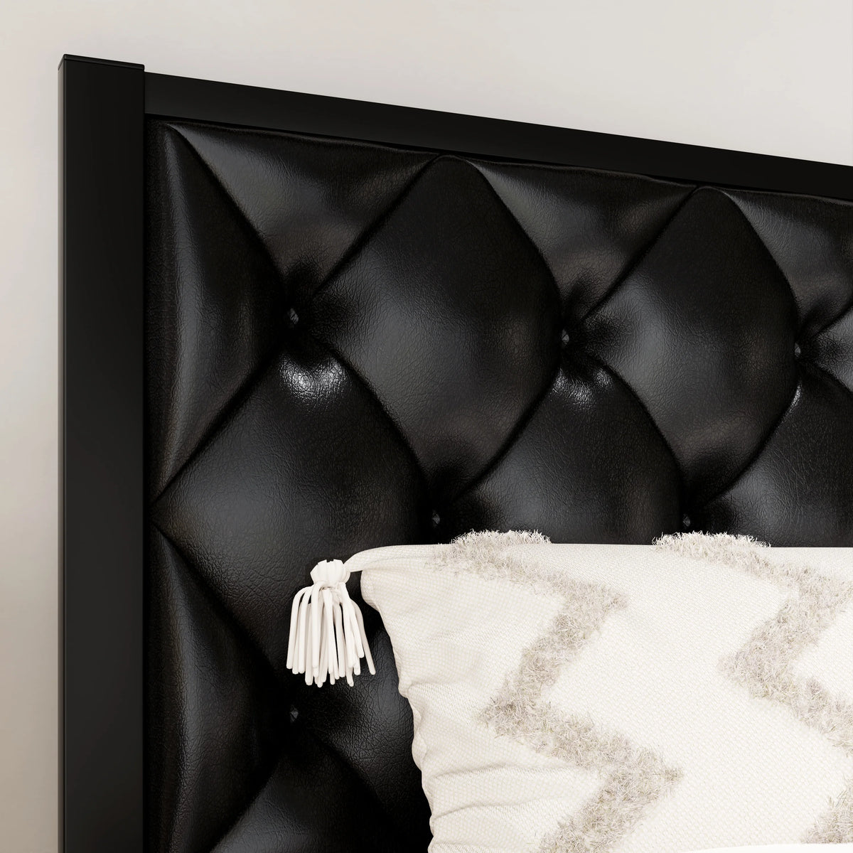Queen Size Metal Platform Bed Frame with Headboard & Underbed Storage N99763