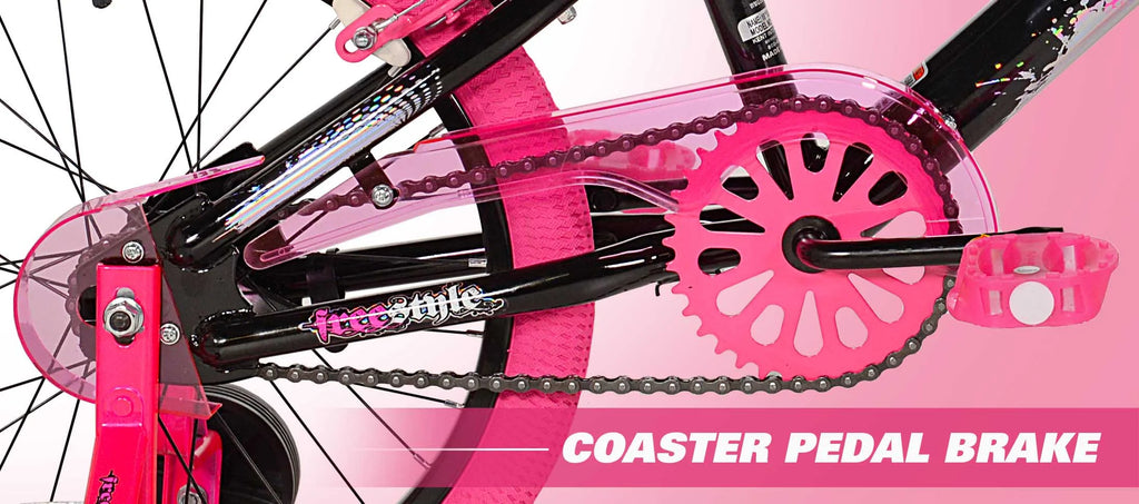 18 inch Girl's Sparkles Bicycle, Black and Pink W509456