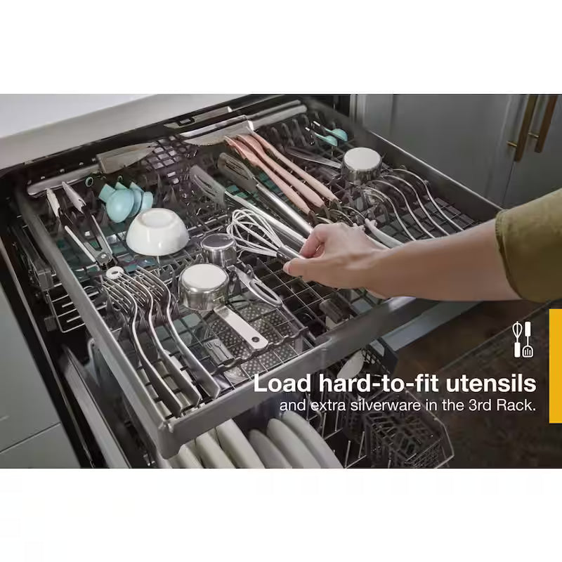 Black Built-In Tall Tub Dishwasher with Third Level Rack X54591