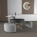 Lift-Top Coffee Table with 3 Stools White Black H75110
