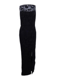 Black Lace Open Back Gown E665272