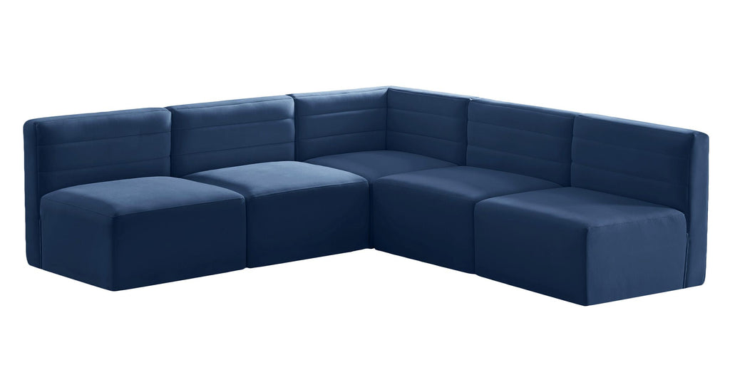 Navy Velvet Modular Sectional Sofa N166845