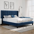 Queen Size Platform Bed Frame with Wingback Headboard R3752