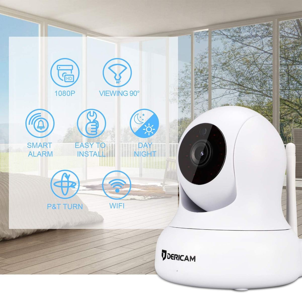 White 1080P Home Security Camera S4555