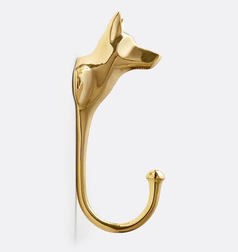 Cast Brass Dog Hook H761