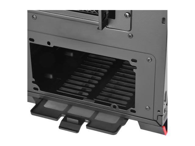 Black Computer Case with Tempered-Glass Side Panel J116