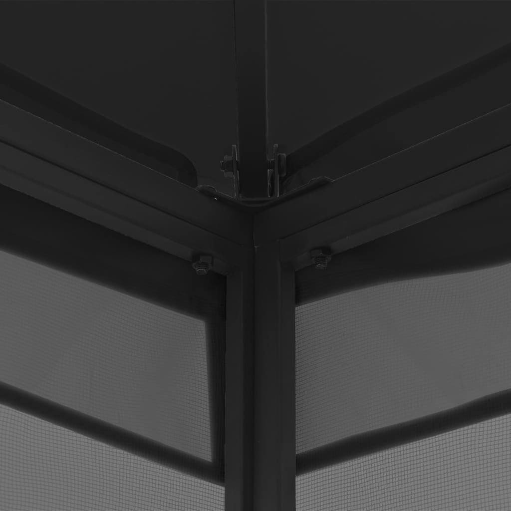 9.8'x13.1'x8.7' Anthracite Gazebo with Nets C21982