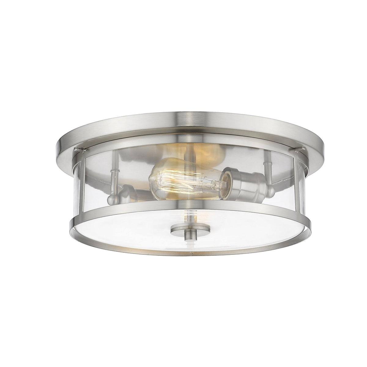 Silver Steel Flush Mount W10477