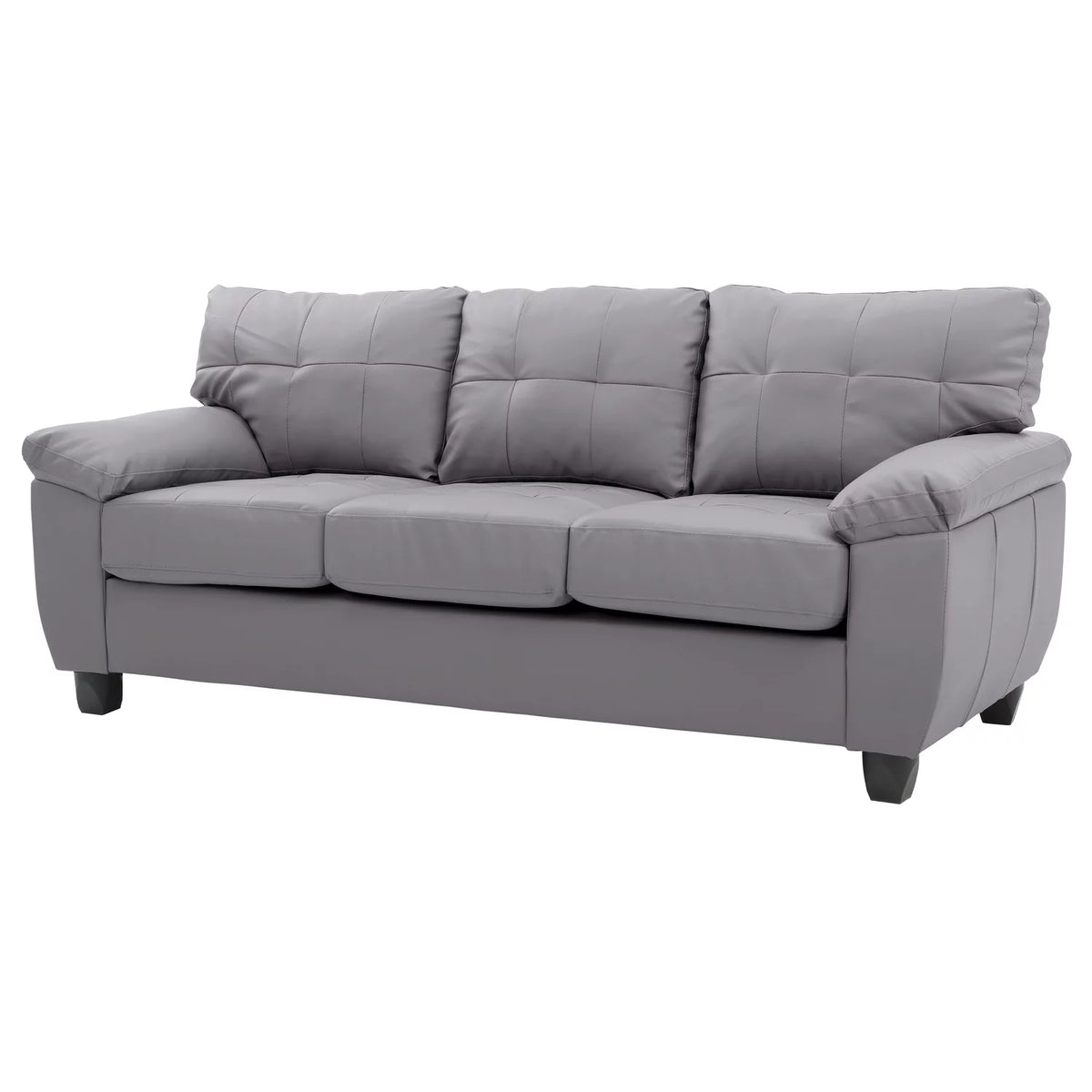 Gray Faux Leather Sofa J35765