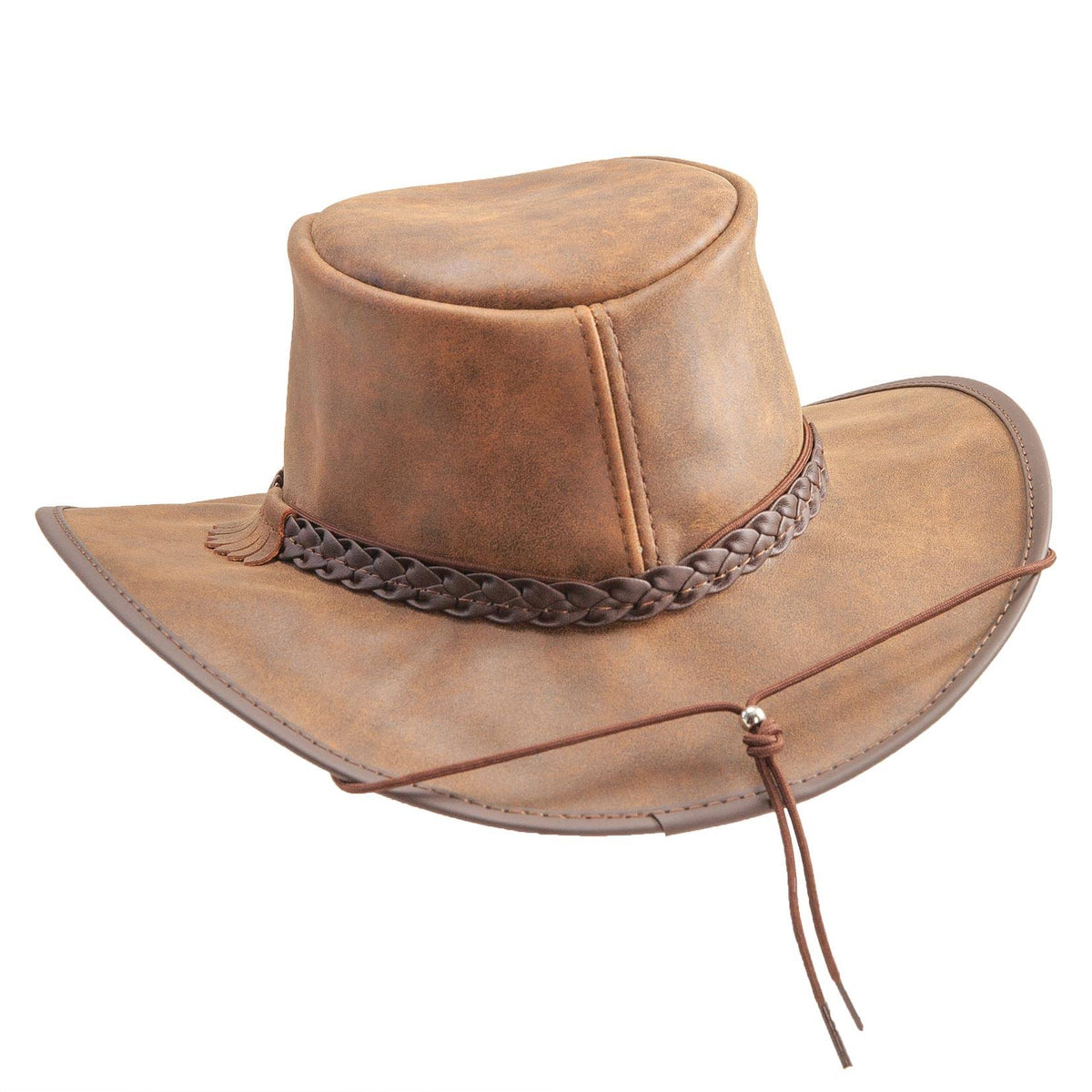 Brown Leather Bomber Hat L15865