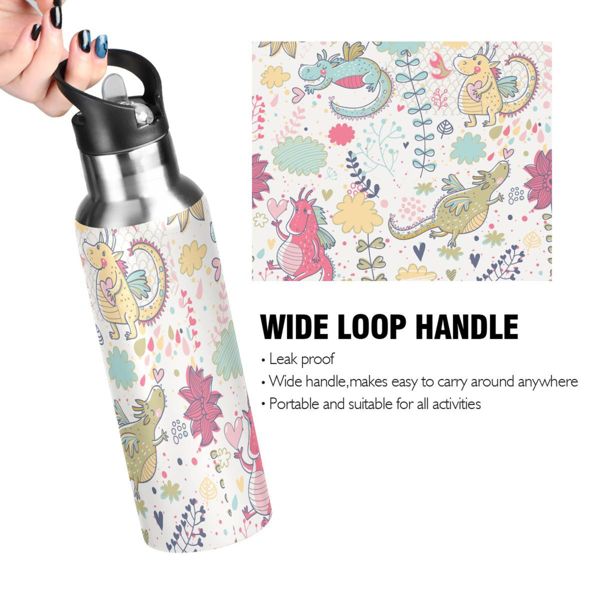 Stainless Steel Insulated Water Bottle with Straw Lid J937