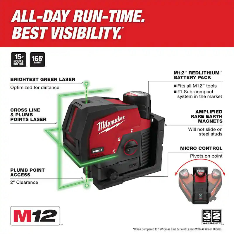 12-Volt Cordless Green Laser Level X86489