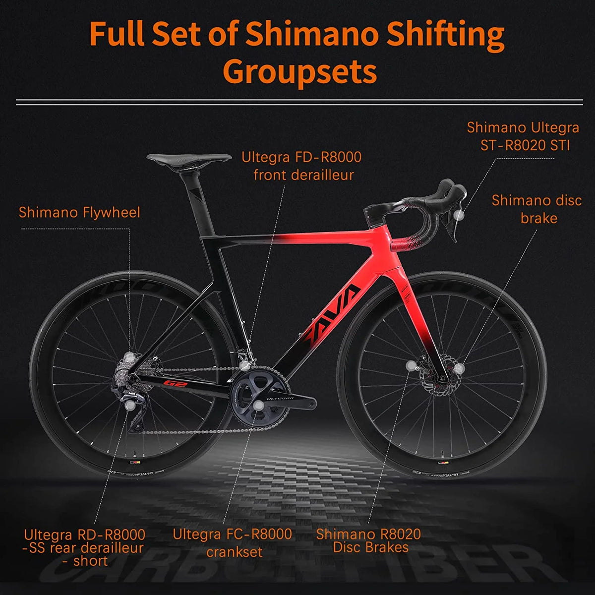 Carbon Fiber Road Bike with Hydraulic Disc Brakes S870444