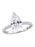 14k White Gold Pear-Cut Lab-Grown Diamond Engagement Ring Q7459