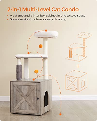 Cat Tree with Litter Box Enclosure Q774