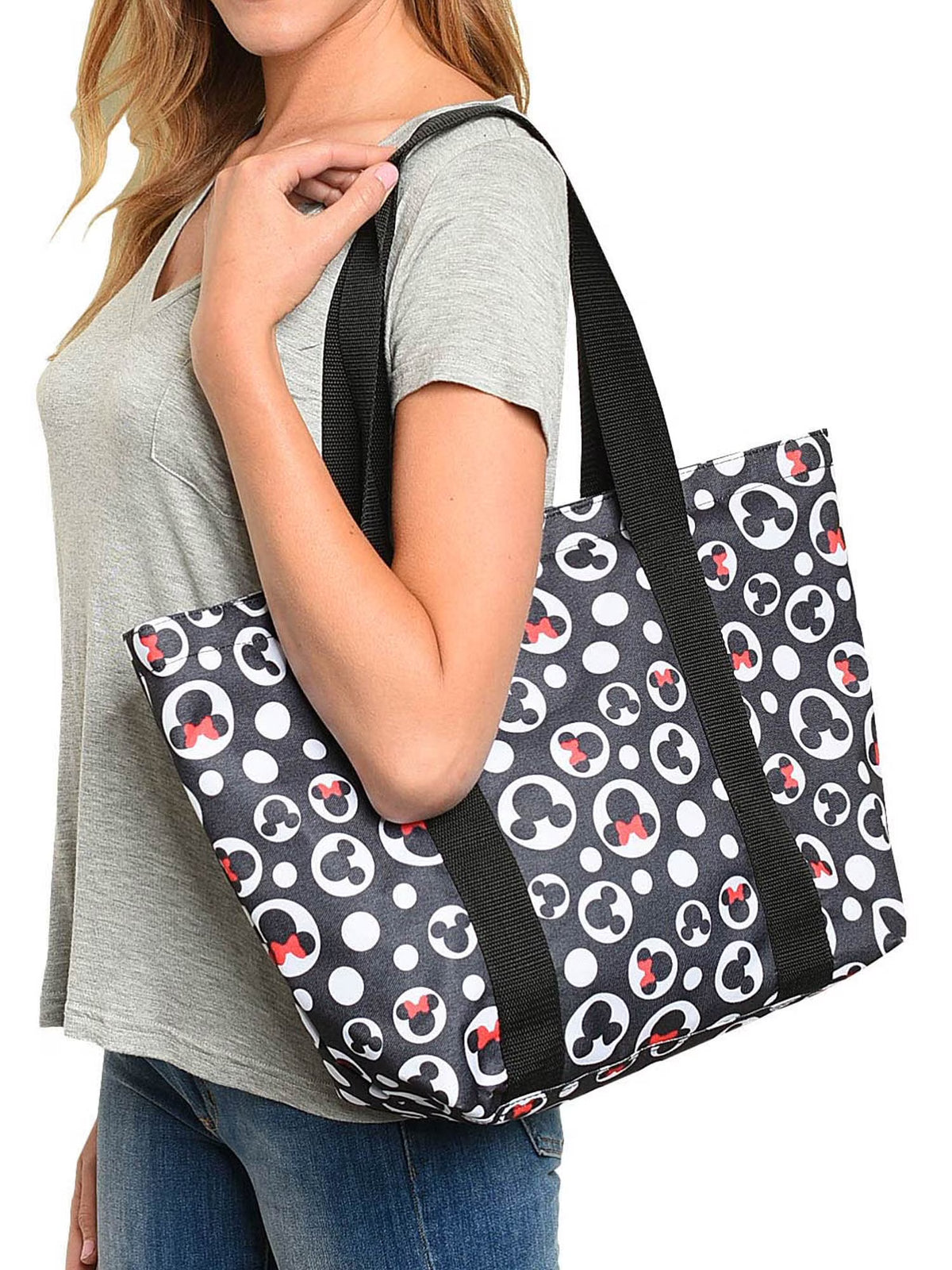 Black Zippered Tote Bag Z418