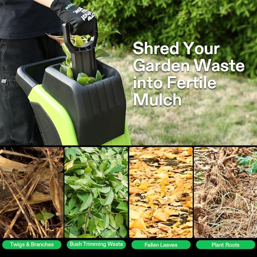15-Amp Electric Wood Chipper Shredder with 50L Collection Bag I603