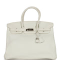 White Togo Leather Handbag T9175