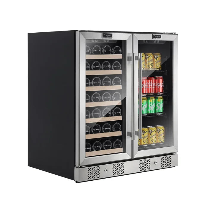 24 20 Bottle and 79 Can Dual Zone Wine Cooler and Beverage Cooler B521610