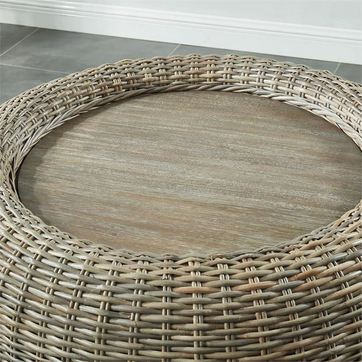 Brown Rattan Coffee Table Q22958