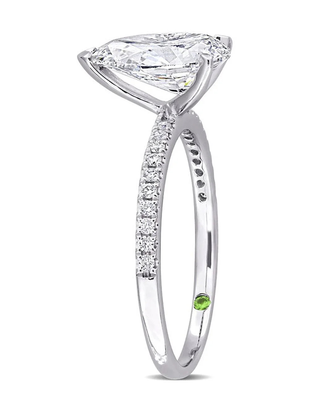 14k White Gold Pear-Cut Lab-Grown Diamond Engagement Ring Q7459