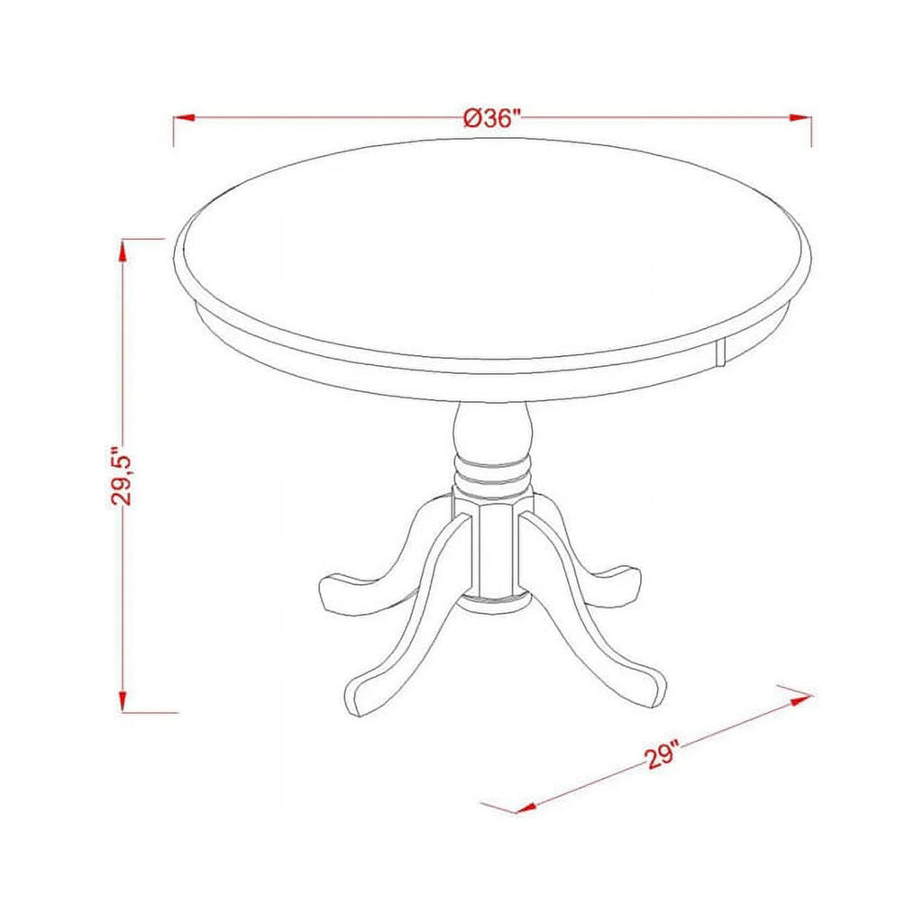 Dining Table Linen White Top and Pedestal Leg Finish N701219