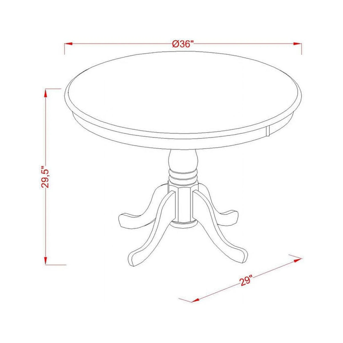 Dining Table Linen White Top and Pedestal Leg Finish N701219