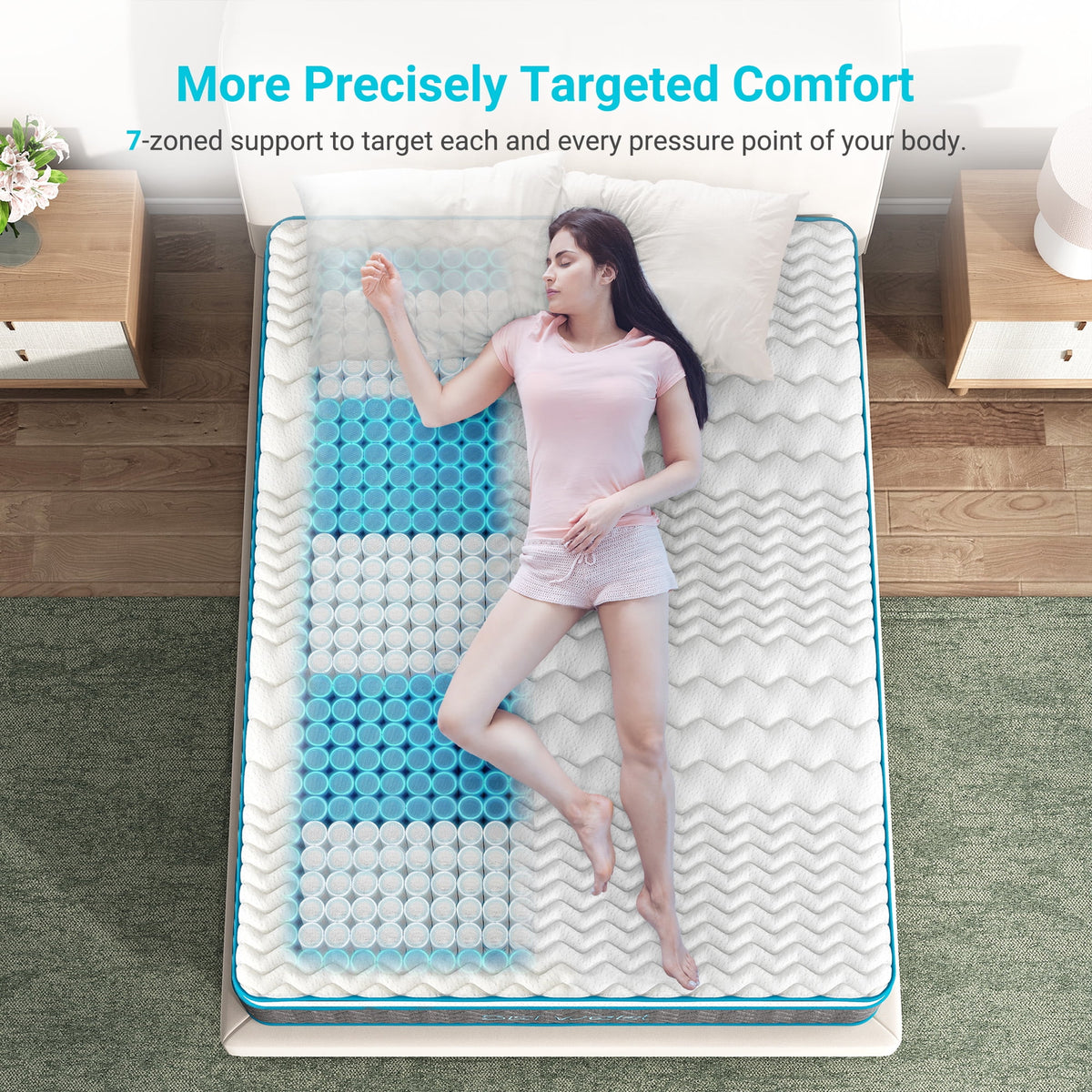Full Size 10 inch Bamboo Charcoal Memory Foam Hybrid Mattress A52489