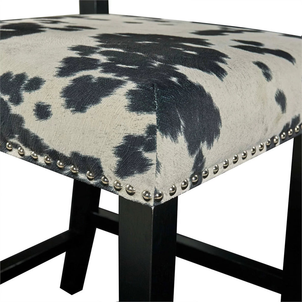 2 Piece Cow Print Wood Counter Stool Set I944545