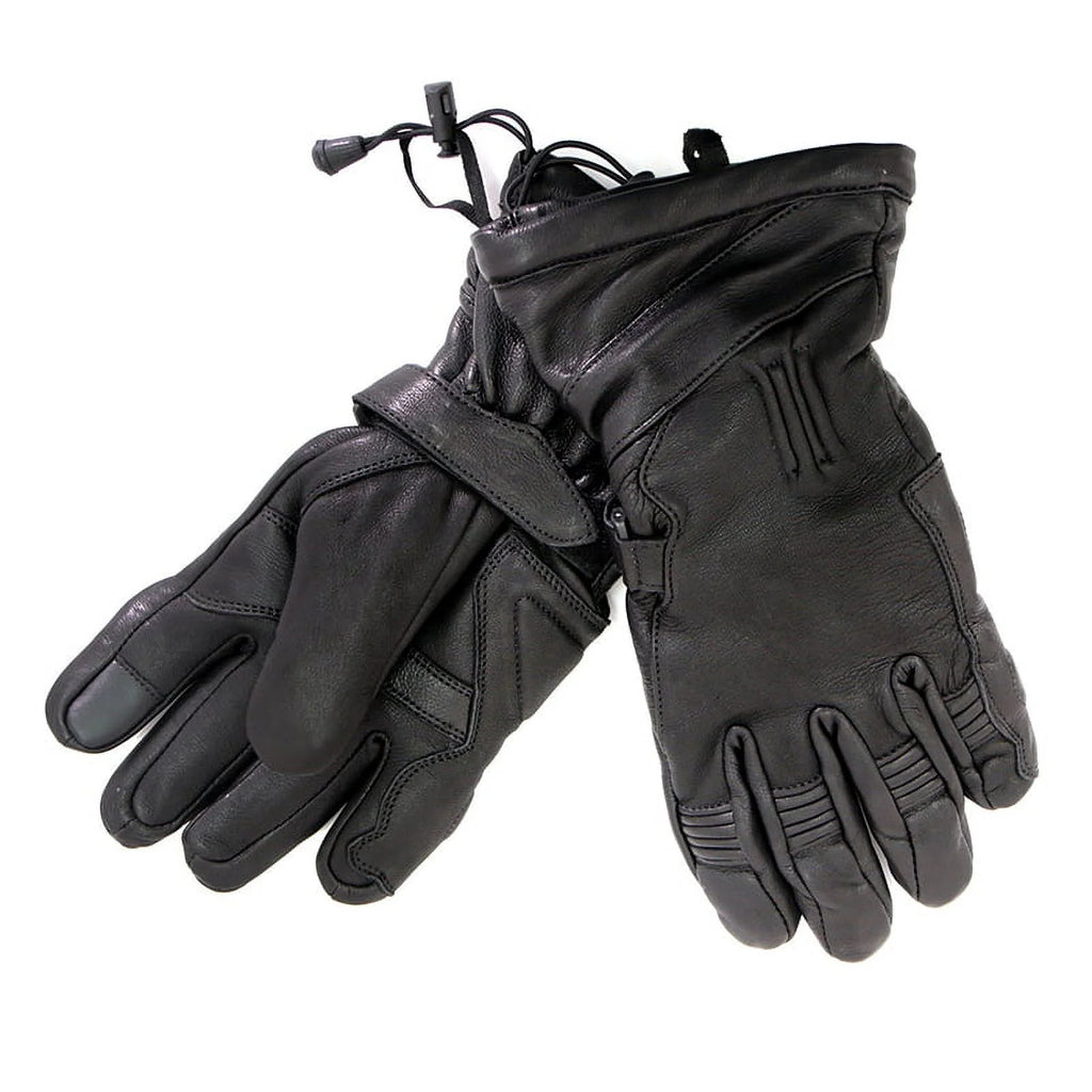 Black Deerskin Leather Gauntlet Gloves C5245