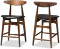 Black Faux Leather Counter Stool Set Qty 2 E393942