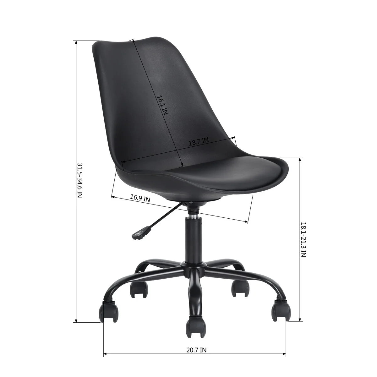 Black Adjustable Height Office Chair W60036