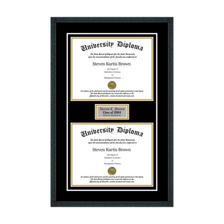 Black Double Diploma Frame with Double Matting E924333