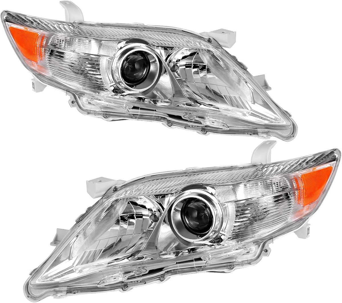 Headlight Assembly for 2010-2011 Camry Hybrid Chrome Housing Amber Reflector Projector Headlights N65201