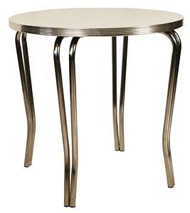 White Round Retro Diner Table I45060