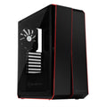 Black Computer Case with Tempered-Glass Side Panel J116