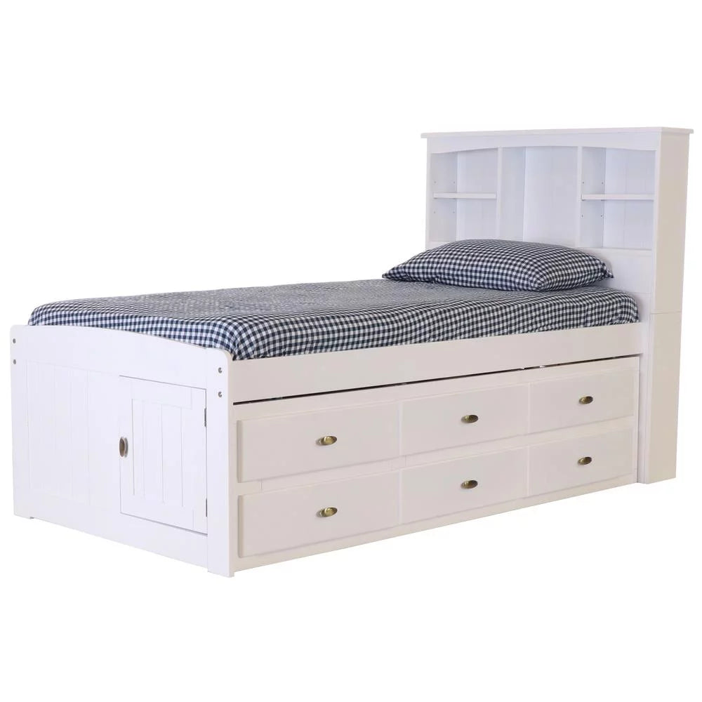 Solid Pine Bed in Casual White O7988