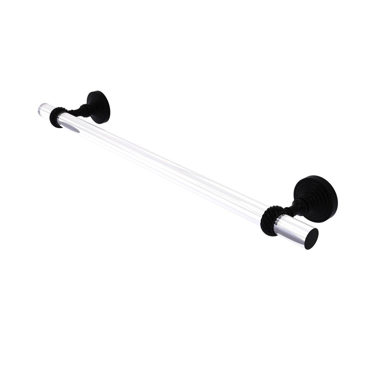 30 in. Matte Black Towel Bar with Twisted Accents H953