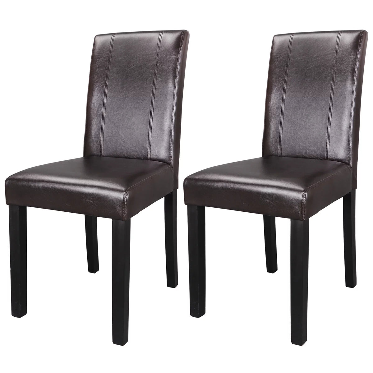 2 Pack Brown Leather Dining Chair C98055