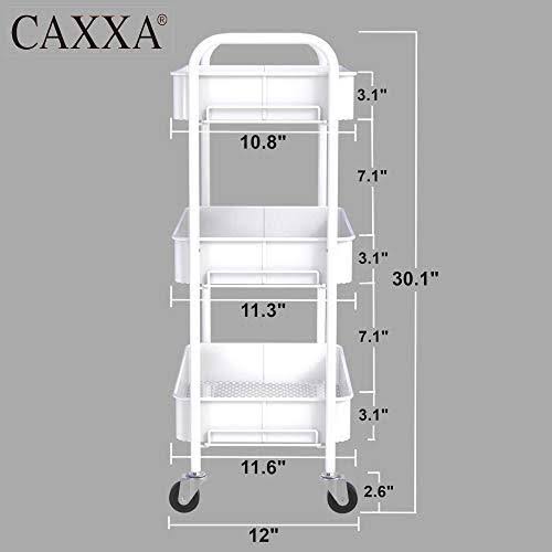 White 3-Tier Rolling Metal Utility Cart N906