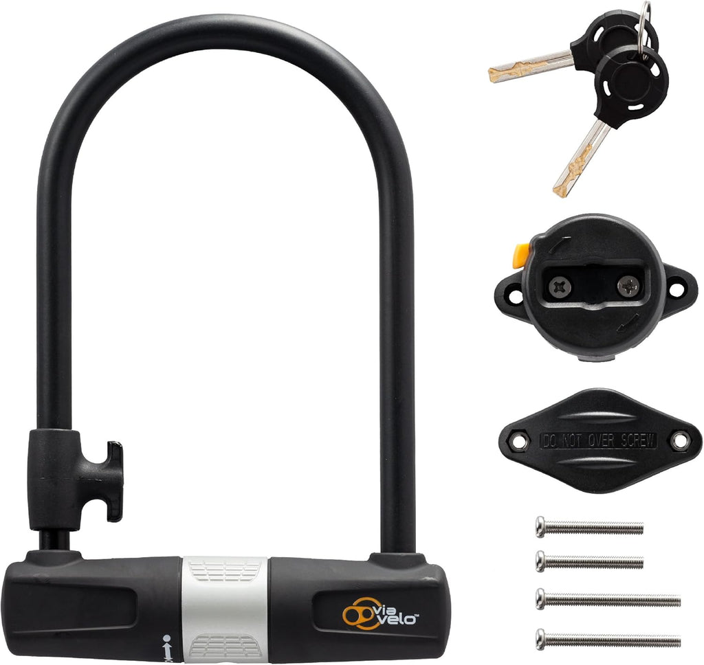 Heavy Duty Bicycle U-Lock with Cable, 14mm Shackle, 10mm x1.8m Cable, Pack of 2 S353