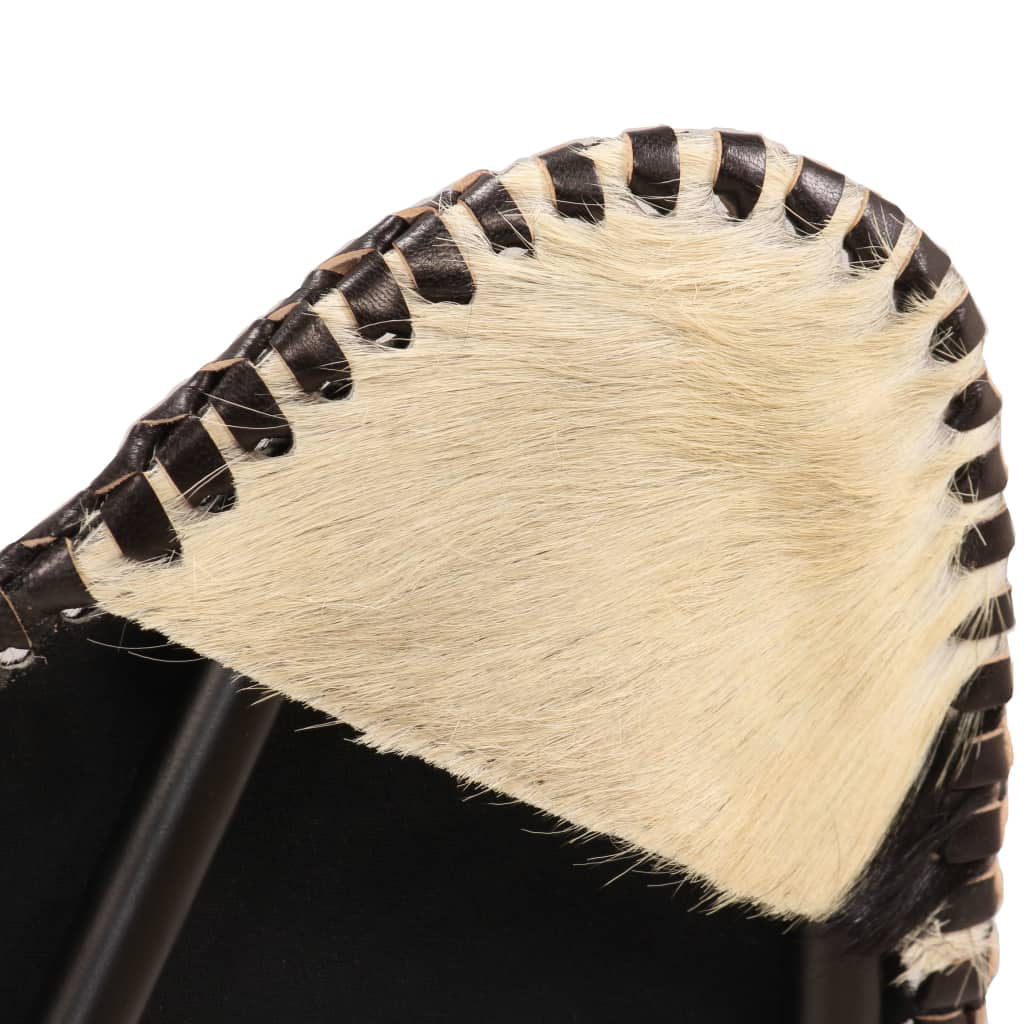 Black and White Genuine Goat Leather Butterfly Chair G55673